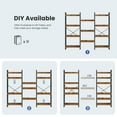 thumbnail image 3 of Greenstell Industrial Wide Bookcase,4-Tier Triple Storage System with 4 Hooks,Rustic Brown, 3 of 7