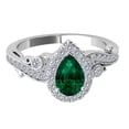 thumbnail image 4 of AoneJewelry 1.00 Carat Pear Shape Emerald Diamond Ring In 10K Solid White & Yellow Gold, 4 of 4