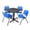 Grey / Blue, variant on Romig Pillar Small 30 in. Square X-Base Breakroom Table- Maple & 4 M Stack Chairs- Grey