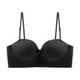 thumbnail image 3 of Gyexs Women's Front Closure Bra with Non- and Strapless Design Front Closure Womens Seamless Comfortable Bandeau Pushup Bra #Black, 3 of 3