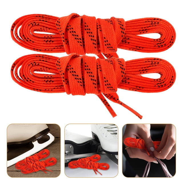YSNOOWE 1 Paire Lacets Cirés de Hockey Plats Durables Lacets Rouges pour Chaussures de Sport et Patins à Glace