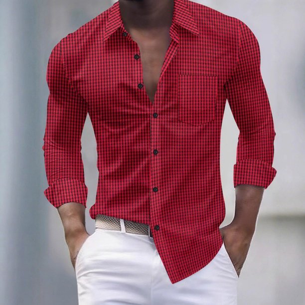 Blusa y camisa de manga larga con cuello vuelto para hombre, cárdigan de manga larga con solapa y botones, bolsillo, blusa de moda, camisa para hombre, parte superior de poliéster