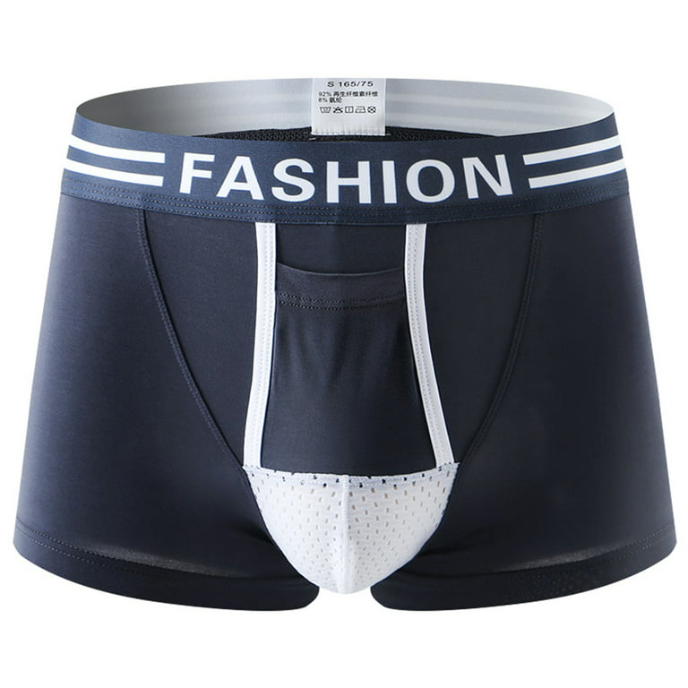 eczipvz Mens Underwear Men's Underwear Pouch Ice Silk Underpants Low Rise  Trunks Short Leg Boxer Briefs,Black 