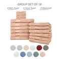 thumbnail image 2 of Hencely 18-Piece Turkish Cotton Towel Set – 6 Bath Towels, 6 Hand Towels & 6 Washcloths – Soft, Absorbent, Quick Dry – Peach, 2 of 7