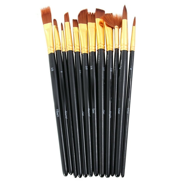 GOOHOCHY 12 pinceles profesionales para pintura al óleo con mango de madera, gouache, acrílico y óleo, para estudiantes y artistas.