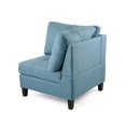 thumbnail image 6 of Noble House Tilden Fabric Sectional Sofa with Ottoman Seating Set, Blue, 6 of 12