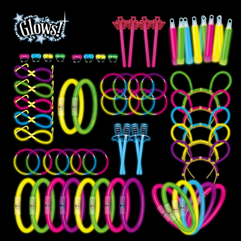 48PCS Glow in the Dark Party Supplies, Wedding Light Up Party Favors -  24pcs 16 Foam Glow Sticks, 12pcs LED Glasses and Bunny Ear Headband for