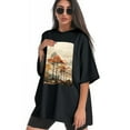 thumbnail image 3 of Plus Size Shirt for Women Oversized Black Tops for Women Short Sleeves Shirt for Women Trees In An Autumn T Shirt Crewneck Shirt for Women M, 3 of 5