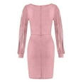thumbnail image 5 of Tiqkatyck Sequin Dress Women Solid Sequined Stitching Shining Club Sheath Long Sleeved Mini Dress Dresses for Women 2023 Pink, 5 of 5