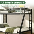 thumbnail image 4 of Firscook Twin XL Over Queen Metal Bunk Bed Frame with Dual Ladders and Guardrails, Heavy Duty Loft Design for Teens & Adults, Black, 4 of 10