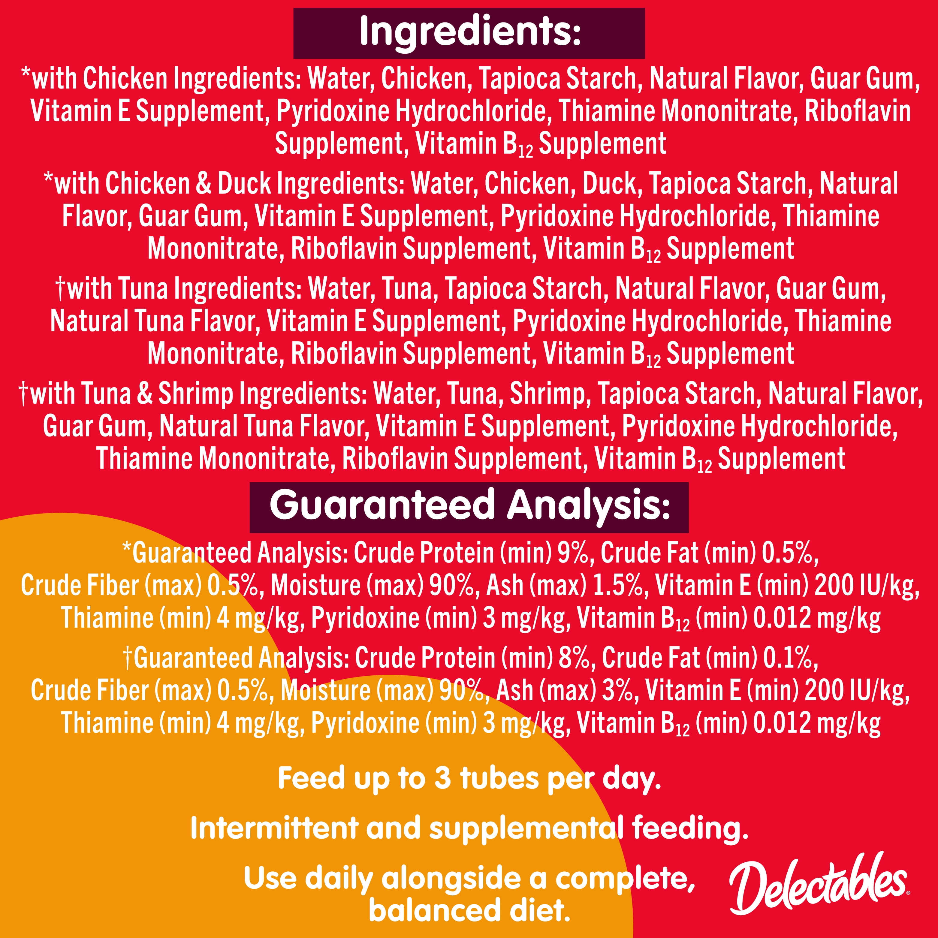 Hartz Delectables Squeeze Up Senior 10+ Variety Pack Lickable Cat Treats, 0.5-oz tube, 48 Count