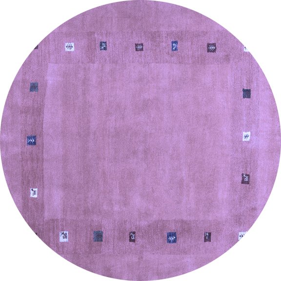 Ahgly Company Indoor Round Abstract Blue Contemporary Area Rugs, 3' Round