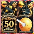 thumbnail image 4 of Golden Design 50th Birthday Banner Floral Decor Display Gift Box Accent Balloon Decoration Golden Jubilee Backdrop for 50th Birthday Party Adult Celebration Family Gathering, 4 of 9