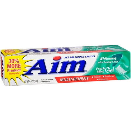 AIM Dentifrice blanchissant Gel Mint 6 oz (Pack de 4)