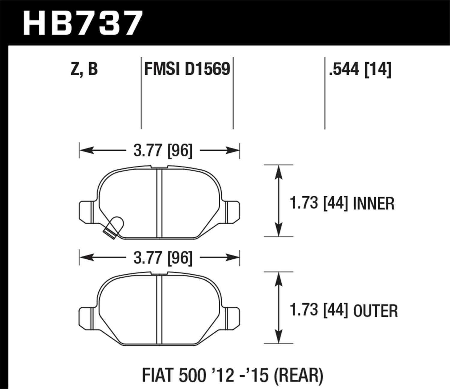 Hawk Performance HB737B.544 HPS 5.0 Disc Brake Pad Set