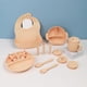 thumbnail image 2 of Juego de vajilla de silicona para niños, vajilla complementaria para alimentación de bebés, pantuflas, cuencos, cucharas, platos de cena y baberos, juego de 15 piezas, 2 of 5