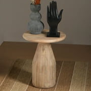 India.Curated. Handcrafted Wooden Side Table - Brown Finish