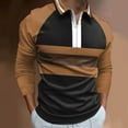 thumbnail image 2 of KDFJPTH Men's Polo Shirts Long Sleeve Tops Khaki L, 2 of 4