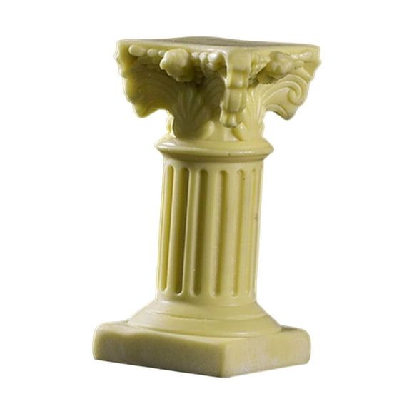 Creative Roman Pillar Statue Pedestal Stand Candlestick Sculpture Greek Column Figurine for Patio Dinning Room Layout Indoor Decor , Yellow