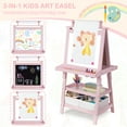 thumbnail image 4 of LINLUX 3 in 1 Kids Art Easel Drawing Board Double-Sided Whiteboard Chalkboard, Pink, 4 of 9