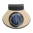 thumbnail image 1 of Khaki Summer Straw Sun Hat With Solar Powered Fan Polyester Mesh Visor Cap For Outdoor Travel 22.0X4.7X3.9 In, 1 of 7