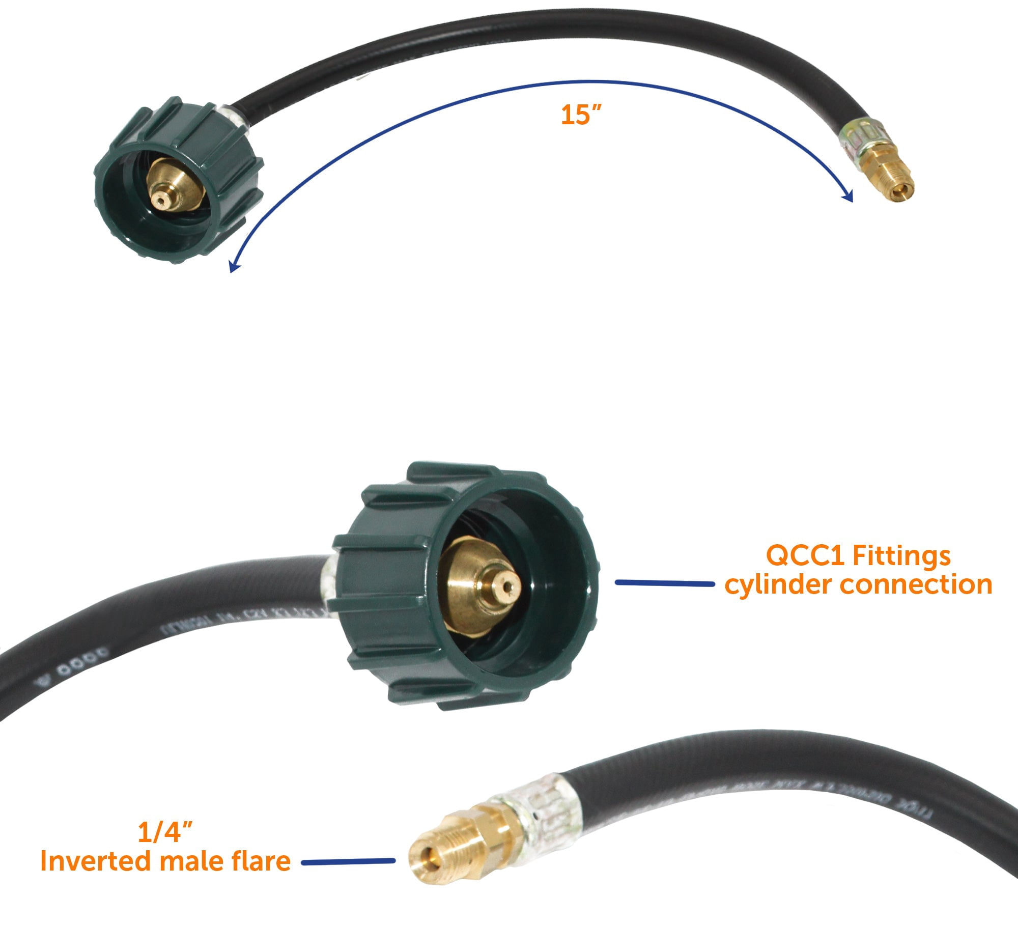 Flame King KT15ACR6 Two-Stage Auto Changeover LP Propane Gas Regulator with 15-inch Pigtails for RVs, Vans, and Trailers