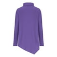thumbnail image 5 of yievot Women Tunic Tops Turtleneck Long Sleeve Solid Color Irregular Hem Blouse Shirts, 5 of 6