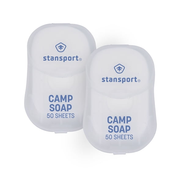 Stansport Camp Soap - Dry Sheets - Cleansing Soap Sheets - Set of 2 - Jasmine Scent - 100 Sheets