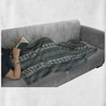 thumbnail image 6 of Mandala Soft Flannel Fleece Throw Blanket, Paisley and Round Motifs South Inspirations Native Culture, Cozy Plush for Indoor and Outdoor Use, 60" x 80", Grey Tan Beige, by Ambesonne, 6 of 6