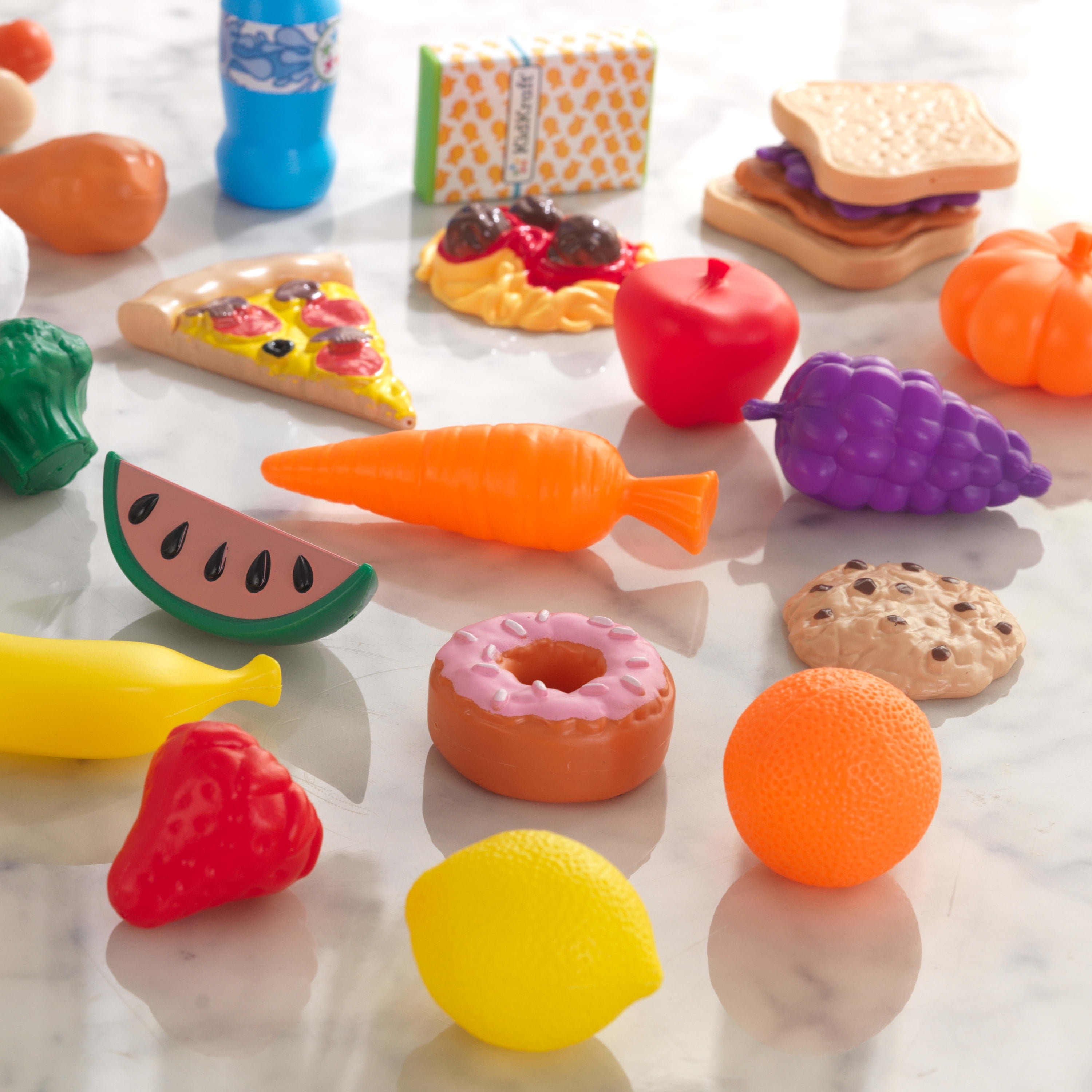 Vegetables & More NEW Snacks KidKraft Tasty Treats Play Food Set Pieces Fruits 