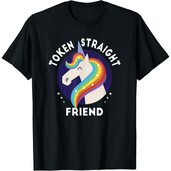 Token Straight Friend Funny Slang Queer Ally Gay Pride Stuff T-Shirt Tee