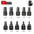 thumbnail image 2 of 10Pcs Bolt Extractor Set Bolt Nut Removal Extractor Socket Kit for Mechanics and Artists - Precisely Machined Screw Extractor Set - Easy Out Bolt Remo, 2 of 3