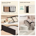 thumbnail image 3 of LEDREM 30" Foldable Storage Ottoman Bench, Velvet Fabric Ottoman with 2 Internal Dividers, Footrest for Bedroom Living Room, Cream White, 3 of 7