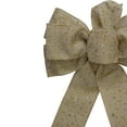 thumbnail image 3 of Northlight Glittered Polka Dots 6-Loop Burlap Christmas Bow Decoration - 9" x 14", 3 of 3