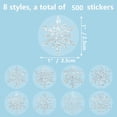 thumbnail image 3 of CY5O5ee Christmas Snowflake Sticker Winter 1000Pcs in 2 Roll Sparkly Glitter Snowflake Paper Decal Gift Party Envelope Decor for Package Wrapping, Xmas Winter Envelopes Present Decor, 3 of 8