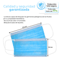 thumbnail image 4 of Cubrebocas Tricapa Termosellado LINIUM HEALTH 500 Pzs Azul, 4 of 7