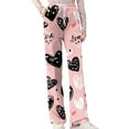 thumbnail image 4 of Youpwaven Women's Valentine's Day Glitter Heart Print Sleep Pants - Soft Pajama Pants for Women, Drawstring Waist Cute Loungewear for Valentine's Celebrations, 4 of 7