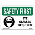 thumbnail image 1 of SignMission OS-SF-A-1824-L-10593 Premier Signe de Sécurité OSHA de 18 x 24 Po - Lunettes Requises avec Symbole, 1 of 1
