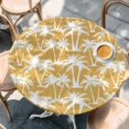 thumbnail image 4 of Yellow Palm Tree Summer Round Tablecloth 36-44 Inch Round Fitted Table Cloth with Elastic Edge, Beach Tropical Botanical Coastal Waterproof Table Cover Protector for Outdoor Picnic Party Dining, 4 of 9