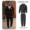 thumbnail image 3 of Dear God Realign Me Zip Up Hoodie and Jogger Sweatpants Set, Includes White T Shirt, Unisex Fleece Matching Tracksuit, Black, 3 of 5