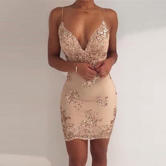 Nuoqisi Fashion Strap Backless Sequin Formal Gown - Glittering Evening Dress for Special Nights and Celebration Style