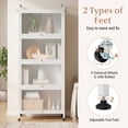 thumbnail image 6 of Giantex 5-Tier Kitchen Storage Cabinet, Mobile Microwave Stand, Bread Rack Coffee Stand, Bakers Rack w/Flip Door Cabinets, White, 6 of 8