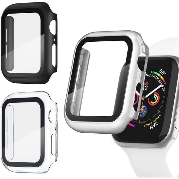 Recoppa 3 Pack Boîtier de Montre Apple avec Protecteur d'Écran pour Apple Watch 44mm Série 6/5/4/SE, Couverture Complète Rigide Ultra-Mince
