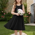 thumbnail image 2 of Girls' Summer Dresses Sleeveless Tank Dress Kids Casual Loose Crewneck Black Beach Sundress 9-10 Years, 2 of 6
