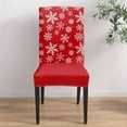 thumbnail image 4 of Chair Covers for Dining Room Set of 8,Christmas Snowflake Stretch Seat Protector Removable Washable Chairs Slipcovers for Kitchen Banquet Wedding Hotel,Winter Snowfall on Sage Green, 4 of 6