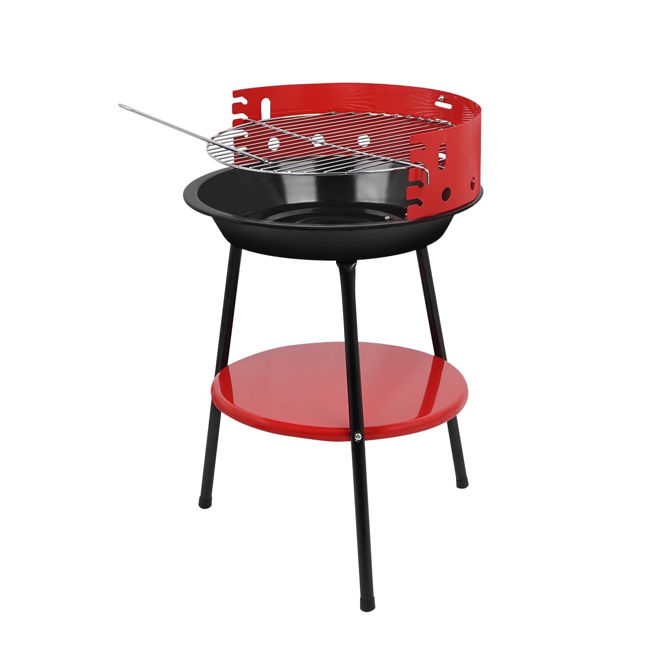 Linsen-outdoors Portable Charcoal Grills For Backyard & Camping Small BBQ Grill Outdoor Activity Red
