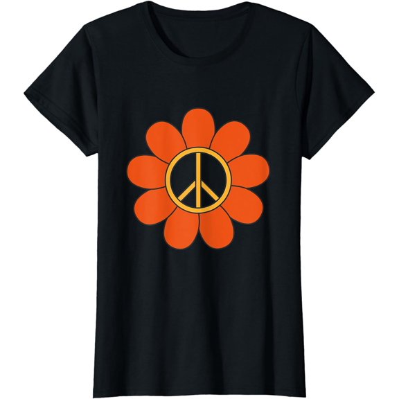 Peace Sign Flower Hippie T-Shirt