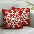 thumbnail image 3 of GOSMITH  Red Christmas Pillow Covers Snowflakes Square Winter Holiday Decoration Cushion Case for Sofa Couch Bed Living Room, 3 of 5