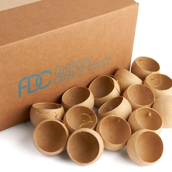 Set of 144 Factory Direct Craft Paper Mache Open Ball Ornaments