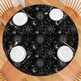 thumbnail image 2 of Black Gothic Sun Moon Pattern Round Fitted Tablecloth with Elastic Edge,Dining Table Cover Waterproof,Outdoor Round Tablecloth for Camping,Dining,Indoor and Outdoor, 2 of 7